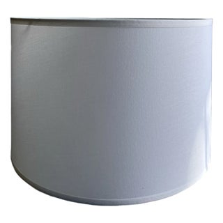 Large 21" White Fabric Drum Shade For Sale