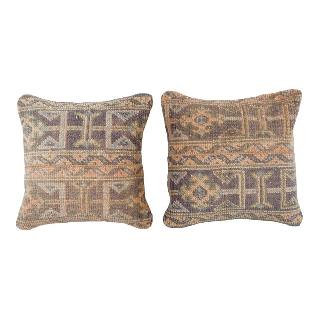 Turkish Oushak Rug Pillow Cover - a Pair For Sale