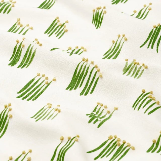 Schumacher SAMPLE - Schumacher X Studio Bon Meadow Button Hand Embroidery Fabric In Yellow For Sale - Image 4 of 4