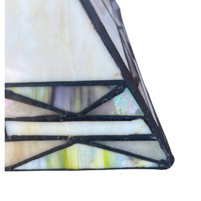 Large Square Stained Glass Lamp Shade For Sale In San Diego - Image 6 of 6