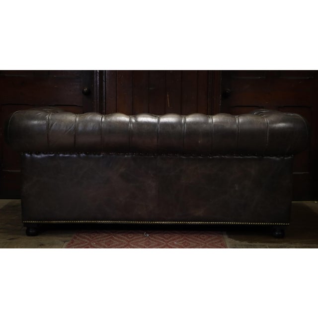 Animal Skin Westminster Button Sofas and Ottoman in Black Leather from Timothy Oulton, 2010s, Set of 3 For Sale - Image 7 of 14