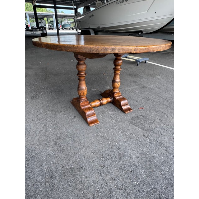 Antique 47'' Round French Dining Table For Sale - Image 4 of 12