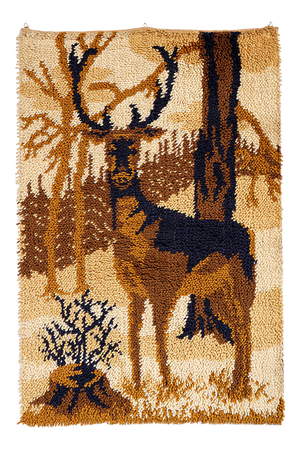 Wool Rug with Deer Motif from Ege Rya, Denmark, 1960s