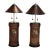 1920s Antique English Leather Bucket Table Lamps With Armorial Crests - a Pair For Sale