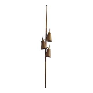 Mid-Century Tension Floor Rattan Shades For Sale