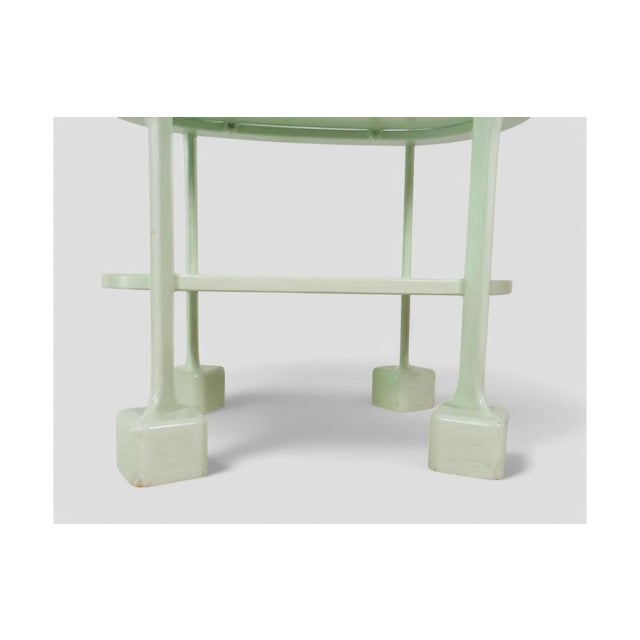 Gold Vintage Art Deco Serving Trolley in Light Green Lacquered Wood, 1930s For Sale - Image 8 of 12
