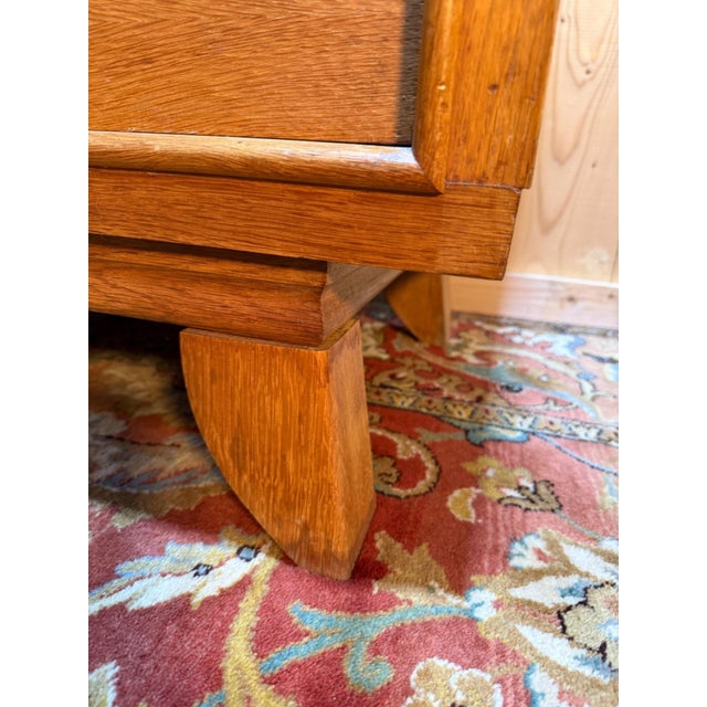 Wood Vintage Oak Chest of Drawers with Splayed Legs, 1950s For Sale - Image 7 of 9