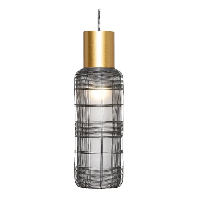 Slim by Oggetti Dark Grey Galvanized Iron Pendant Light For Sale