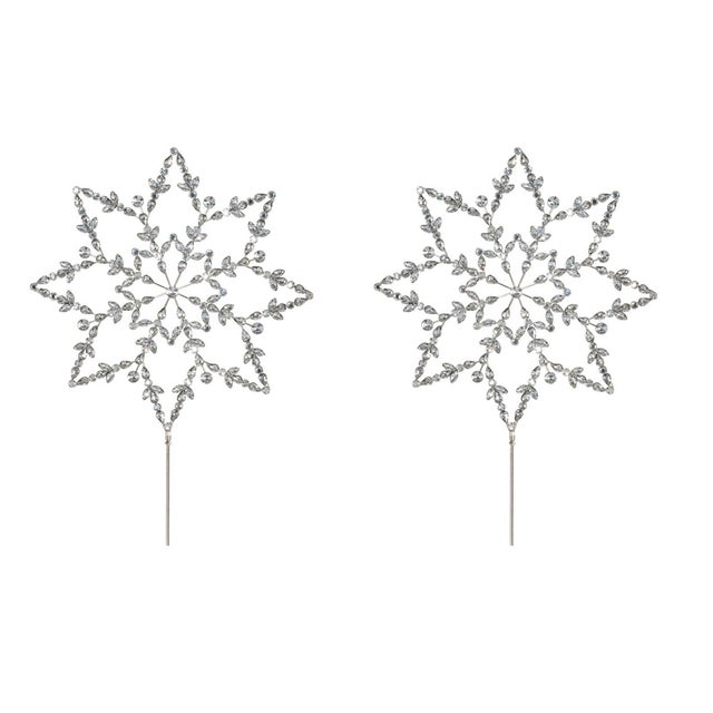 Contemporary Jeweled Snowflake Stem (Set of 4) For Sale - Image 3 of 3