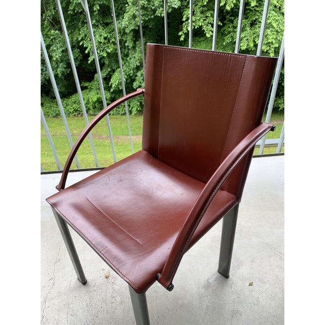1990s Mid-Century Leather Chairs by Carlo Bartoli for Matteo Grassi, 1990s, Set of 2 For Sale - Image 5 of 18