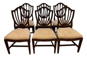 Set of 6 Ethan Allen Hepplewhite Shieldback Chairs