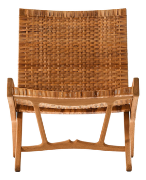Folding Easy Chair in Cane and Oak from Hans Wegner, 1949