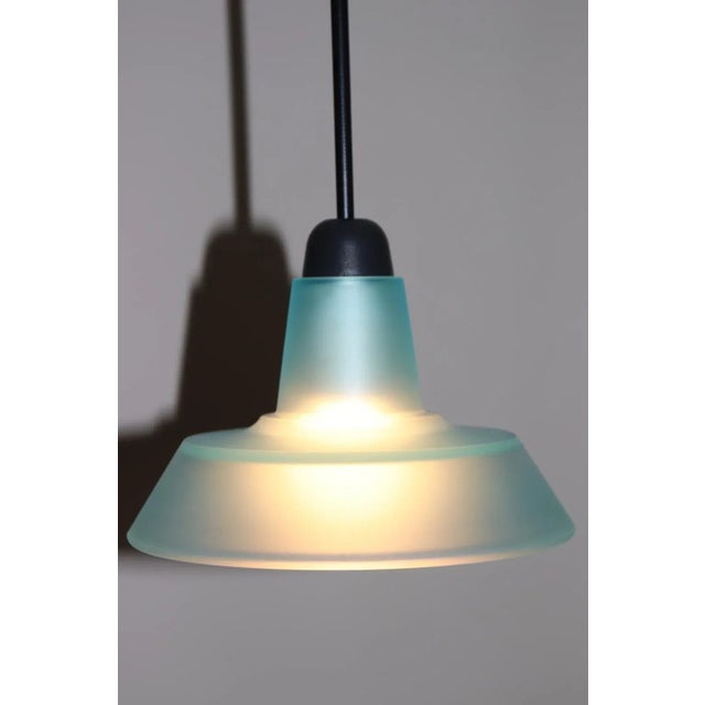 Glass 1990s Modern Murano Aqua Glass Pendant Lamp For Sale - Image 7 of 12
