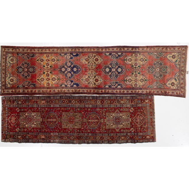 Vintage Handmade Heriz Wool Rug in Red With Geometric Pattern For Sale - Image 13 of 17