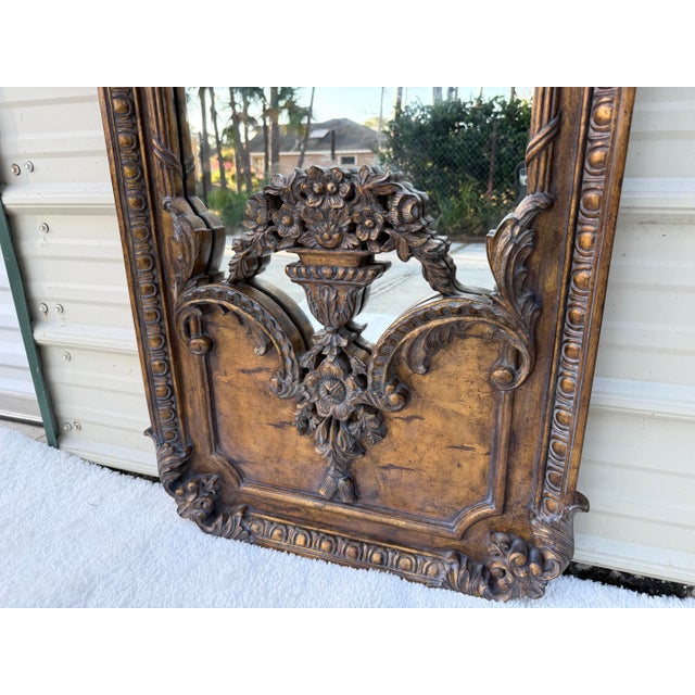 Vintage Italian Rococo-Style Carved Mirror by La Barge For Sale - Image 9 of 13