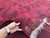 Red Turkmen Bokhara Hand-Knotted Wool Rug - 7'1" X 9'8" For Sale - Image 6 of 12