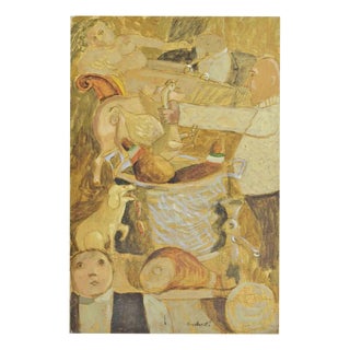 Alberto Gallerati, Thinking About Thil Ulenspiegel, Oil Painting, 1970s For Sale