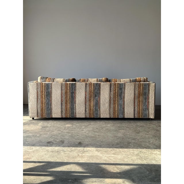 1970s Striped Woven Upholstery Three-Seat Sofa For Sale - Image 11 of 18