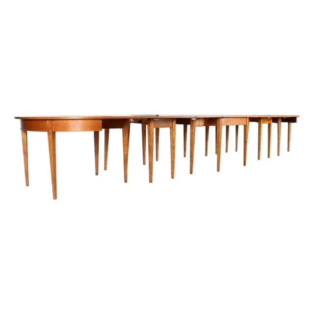 Quigley of Chicago Tiger Maple Monumental Banquet Table - Adjustable to 17.5' - French Directoire Style - Mid 20th Century For Sale