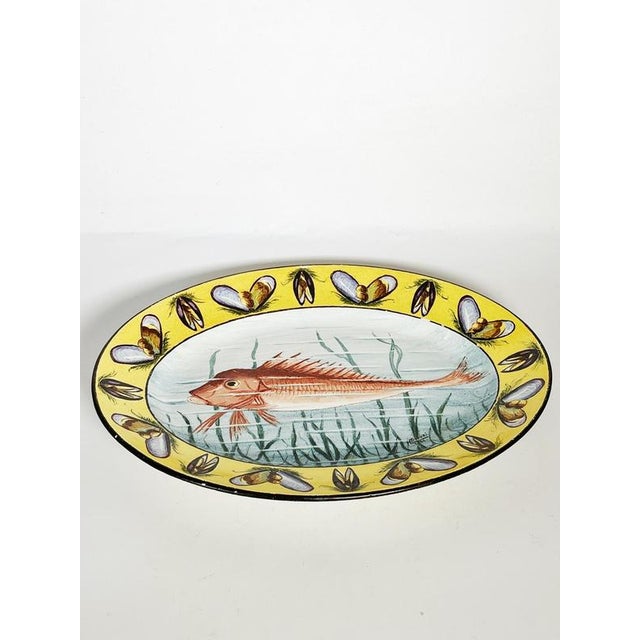 Ceramic Dish with Fish Decoration, France, 1960s For Sale - Image 12 of 16