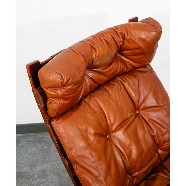 Mid Century Danish Modern Lounge Chairs Brown Leather Bentwood Set Pair Vintage For Sale - Image 10 of 12