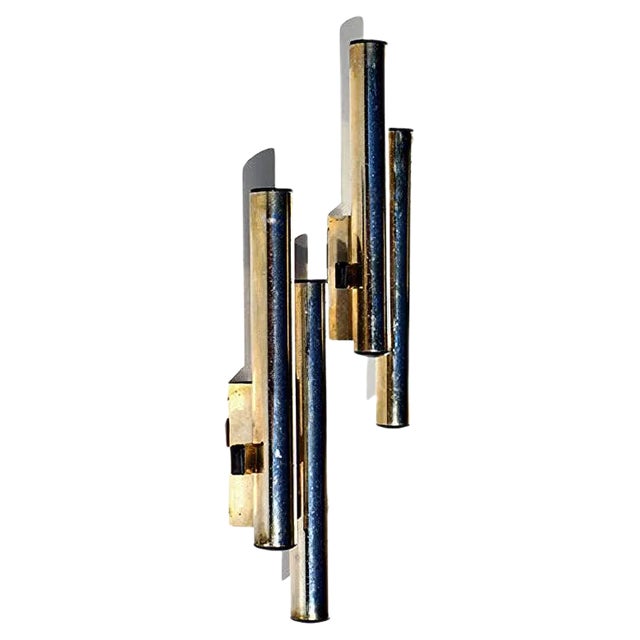 Vintage Italian Wall Lamps from Sciolari, 1970s, Set of 2 For Sale