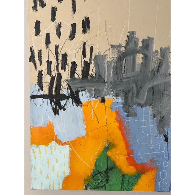 Orange Abstract Painting by Artist Wyman Lancaster For Sale - Image 8 of 9