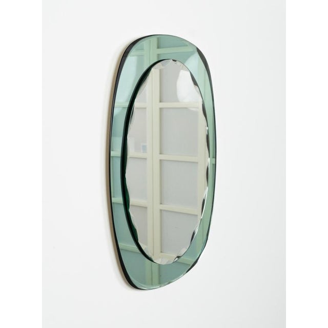 Mid-Century Modern Oval Wall Mirror with Green Frame, 1960s For Sale - Image 12 of 16