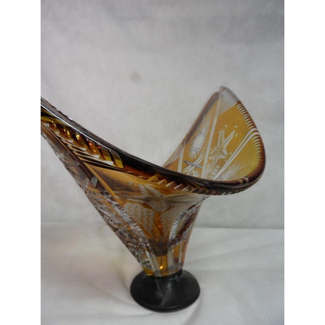 Bohemian Cut Crystal Centerpiece on Silver Base, 1980s For Sale - Image 7 of 13