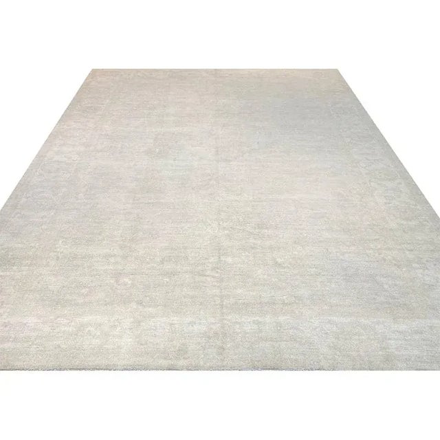 1990s Handwoven Oushak Style Area Rug 12’3″ X 17’5″ - For Sale - Image 5 of 10