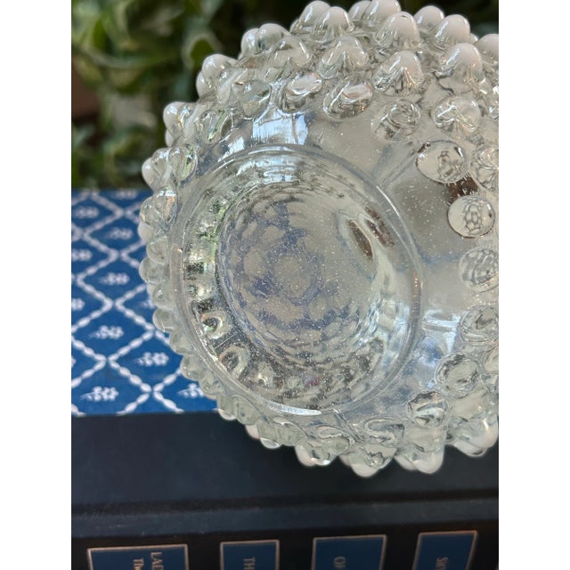 Wood 1930’s Fenton White Hobnail Milk Glass Perfume Bottle With Stopper For Sale - Image 7 of 8