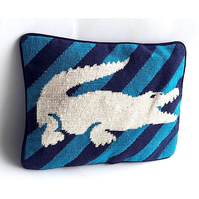 2010s Jonathan Adler X Lacoste Needlepoint Decorative Pillow Cover For Sale - Image 5 of 9