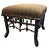 Hickory Chair faux bamboo stool. Square shape. Faux tortoise finish to wood. Leopard upholstered top. Brass nailheads.
