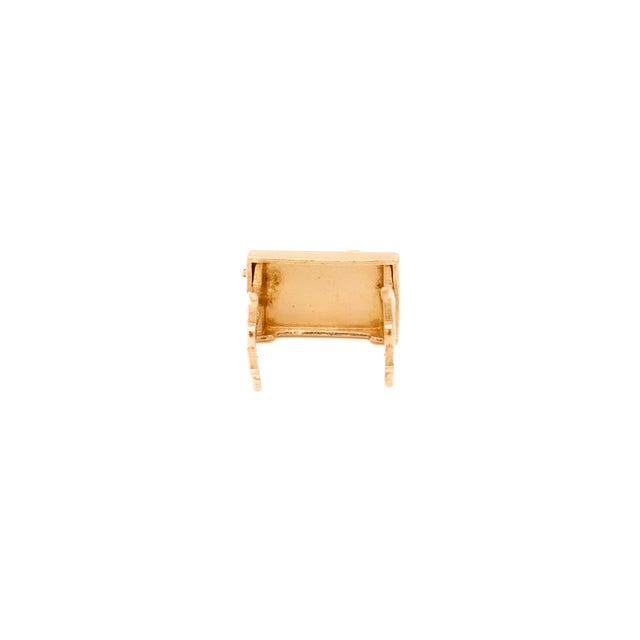 Gold Vintage 14k Gold Figural Sewing Machine and Table Charm For Sale - Image 8 of 12
