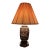 Vintage 31" Japanese Satsuma Moriage Table Lamp With Pleated Shade For Sale