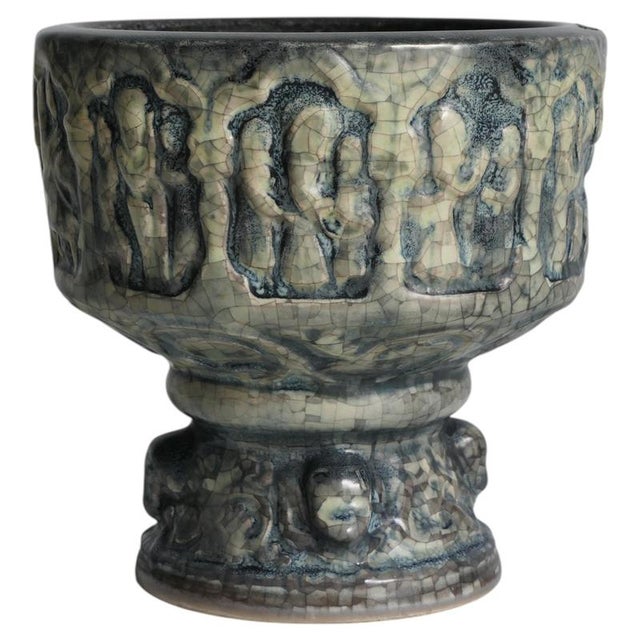 Gothic Ceramic Jardiniere by Michael Andersen & Son, 1960s For Sale - Image 14 of 14