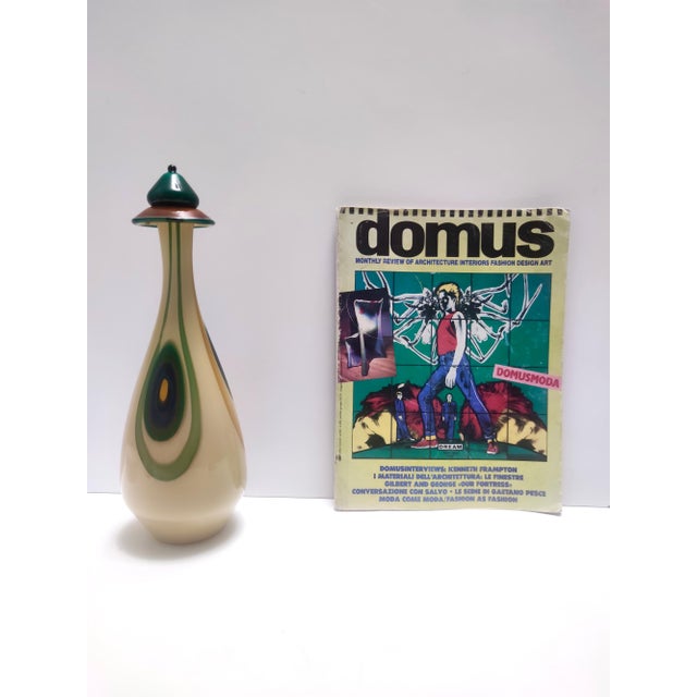 Postmodern Encased and Hand-Blown Glass Decanter Bottle, Italy, 1960s For Sale - Image 4 of 16