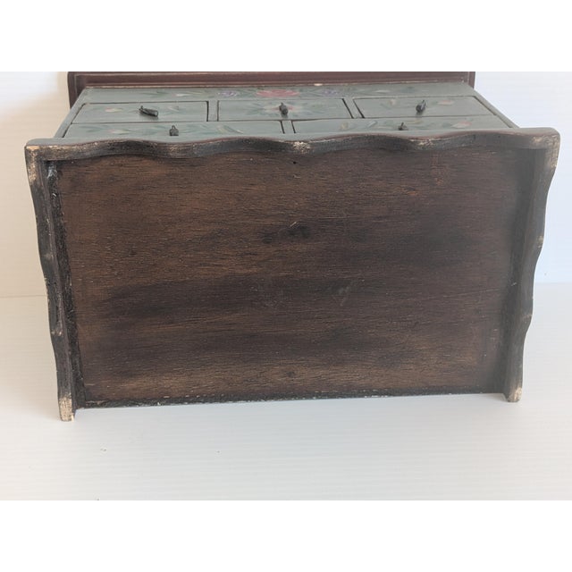 Vintage Handcrafted and Painted Wood Folk Art Jewelry Box For Sale - Image 12 of 12