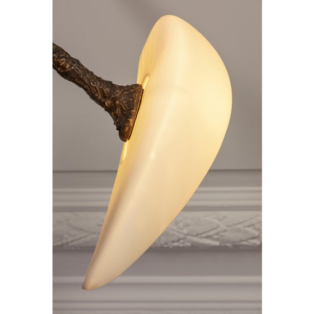 Hand-Sculpted Cast Bronze Hanging Lamp by William Guillon For Sale - Image 17 of 18