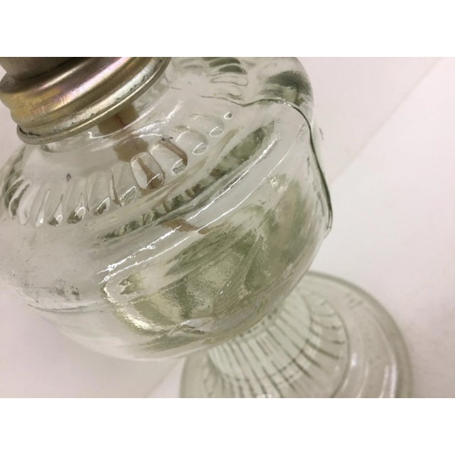 1980s Vintage "An Qing" Glass Hurricane Oil Lamp For Sale - Image 5 of 10
