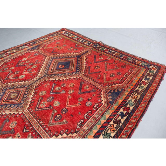 1950s Vintage Handmade Persian Rug 4'4 X 6'5 For Sale - Image 5 of 8