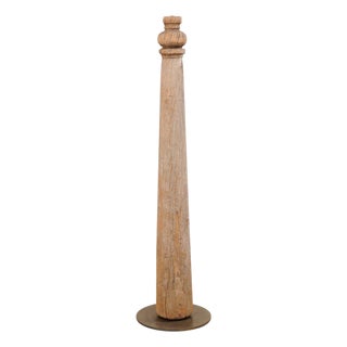 19th Century British Colonial Tapered Wood Column on Stand For Sale