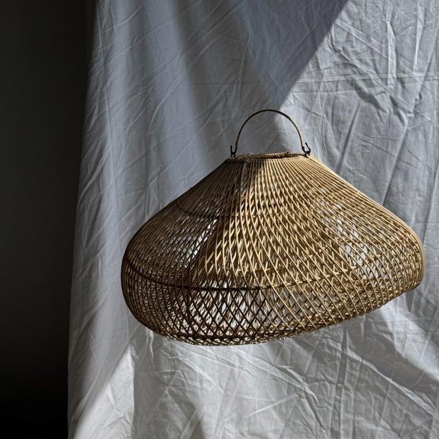 Vintage Hanging Lamp in Rattan, 1980s For Sale - Image 4 of 10
