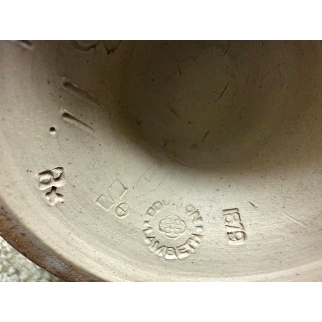 Vintage Royal Doulton Carved Intricate Pattern Stoneware Vase - Beautiful - Pristine For Sale - Image 9 of 9