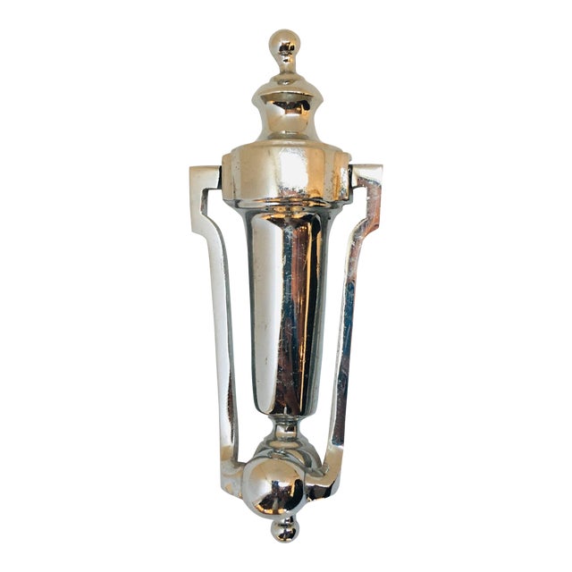 1960s Traditional Style Chrome Door Knocker For Sale