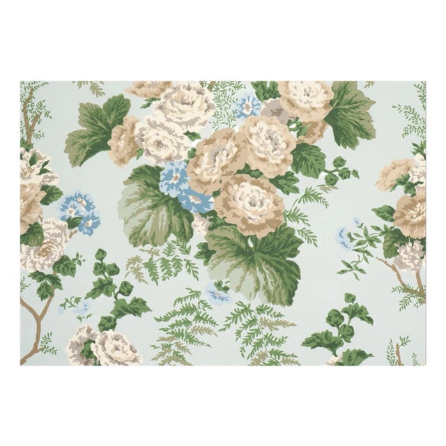 Schumacher Wycombe Park Wallcovering in Sky For Sale