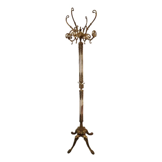 Vintage French Floor Rack in Onyx, 1970s For Sale