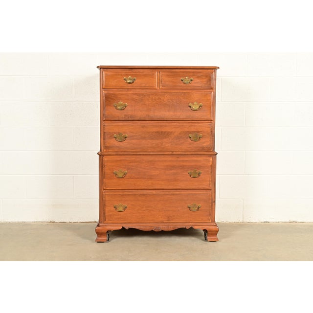 Chippendale Solid Maple Highboy Dresser by Kling, Circa 1960s For Sale - Image 13 of 13