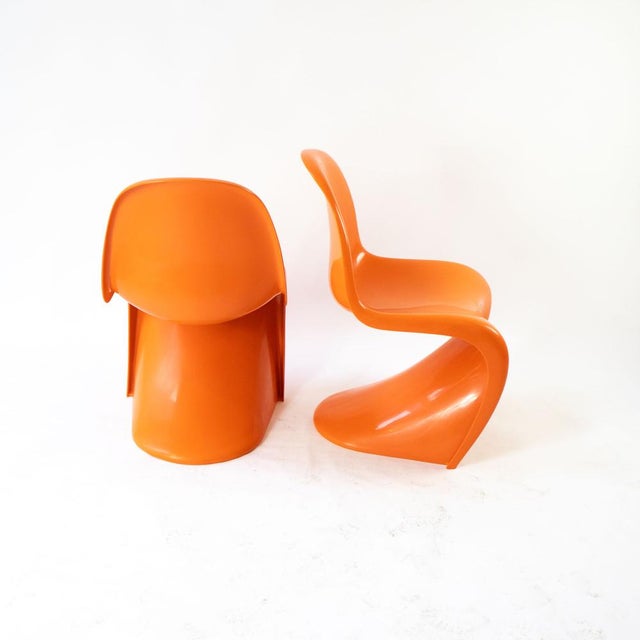 Orange S-Chairs by Verner Panthon for Herman Miller, 1970s, Set of 2 For Sale - Image 3 of 12