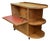 Mid Century Art Deco Rolling Bar Cart With Drop Front and Glass Bar Storage on the Reverse. For Sale